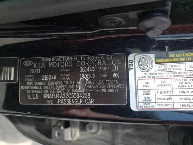 Photo 10 from auction – 2012 KIA FORTE EX with VIN KNAFU4A22C5534238