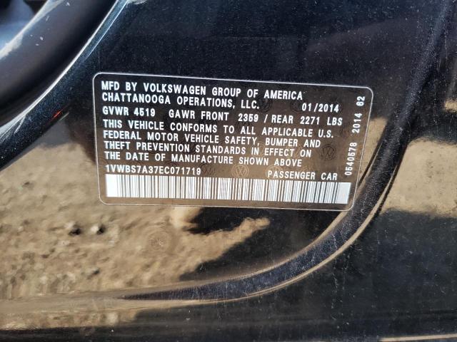 Photo 10 from auction – 2014 VOLKSWAGEN PASSAT SE with VIN 1VWBS7A37EC071719