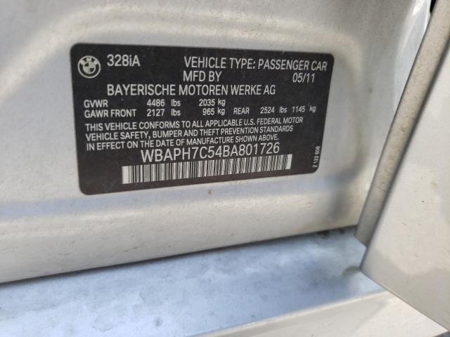 Photo 10 from auction – 2011 BMW 328 I with VIN WBAPH7C54BA801726