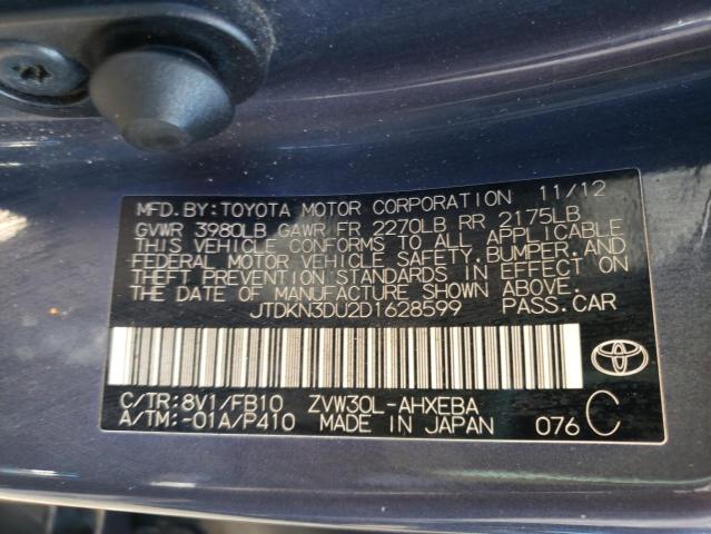 Photo 10 from auction – 2013 TOYOTA PRIUS with VIN JTDKN3DU2D1628599