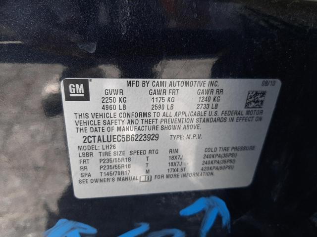 Photo 10 from auction – 2011 GMC TERRAIN SL with VIN 2CTALUEC5B6223929