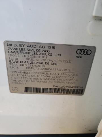 Photo 10 from auction – 2016 AUDI Q5 PREMIUM with VIN WA1L2AFP7GA075715