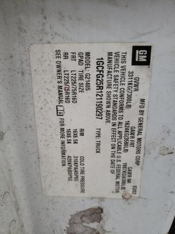 Photo 10 from auction – 2002 CHEVROLET EXPRESS with VIN 1GCFG25R121190297