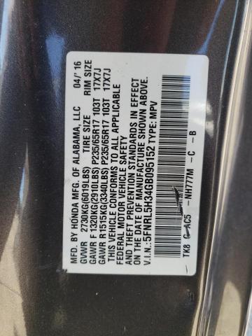 Photo 10 from auction – 2016 HONDA ODYSSEY SE with VIN 5FNRL5H34GB095152