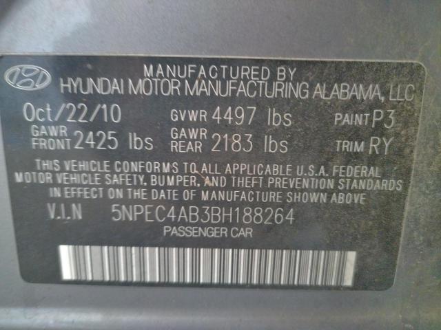 Photo 10 from auction – 2011 HYUNDAI SONATA SE with VIN 5NPEC4AB3BH188264