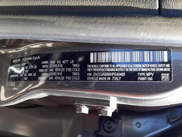 Photo 10 from auction – 2017 JEEP RENEGADE L with VIN ZACCJABB6HPE40485