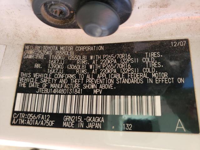 Zdjęcie 10 z aukcji – 2008 TOYOTA 4RUNNER SR z VIN JTEBU14R480131841