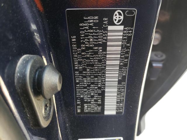 Photo 10 from auction – 2020 TOYOTA COROLLA SE with VIN 5YFS4RCE2LP015778