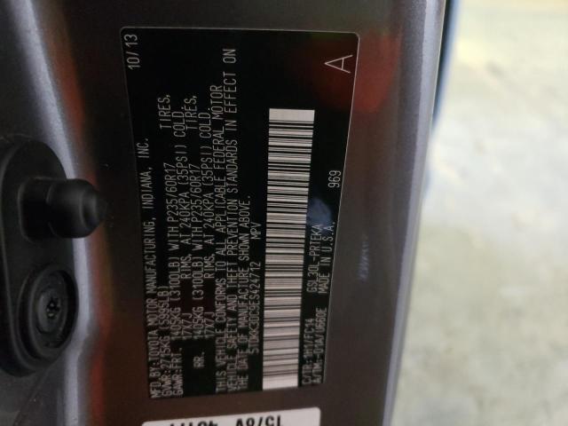 Photo 10 from auction – 2014 TOYOTA SIENNA LE with VIN 5TDKK3DC9ES424712