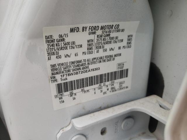 Photo 10 from auction – 2016 FORD F350 SUPER with VIN 1FT8W3BT2GEA19303