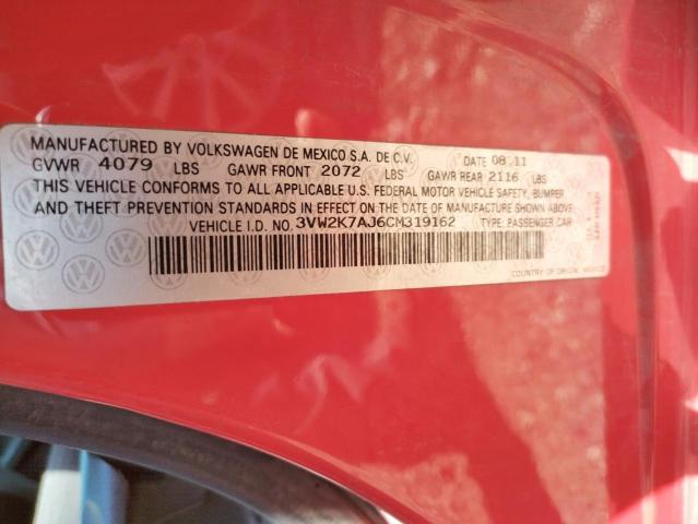 Photo 10 from auction – 2012 VOLKSWAGEN JETTA BASE with VIN 3VW2K7AJ6CM319162