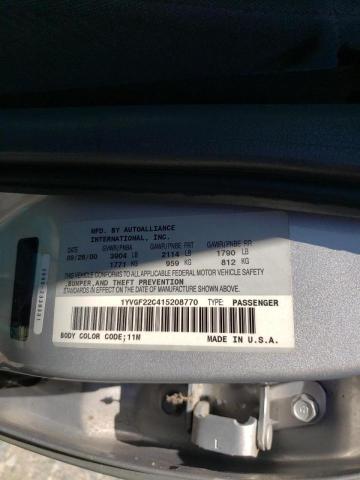 Photo 10 from auction – 2001 MAZDA 626 ES with VIN 1YVGF22C415208770