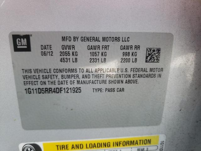 Photo 10 from auction – 2013 CHEVROLET MALIBU 1LT with VIN 1G11D5RR4DF121925