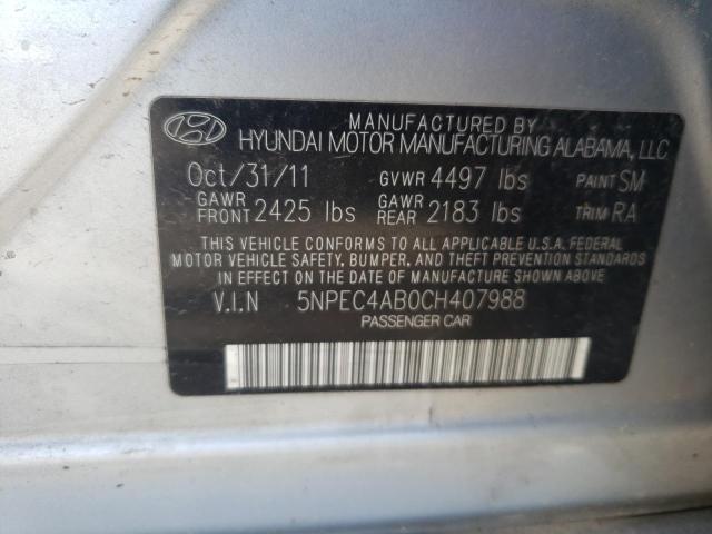 Photo 10 from auction – 2012 HYUNDAI SONATA SE with VIN 5NPEC4AB0CH407988