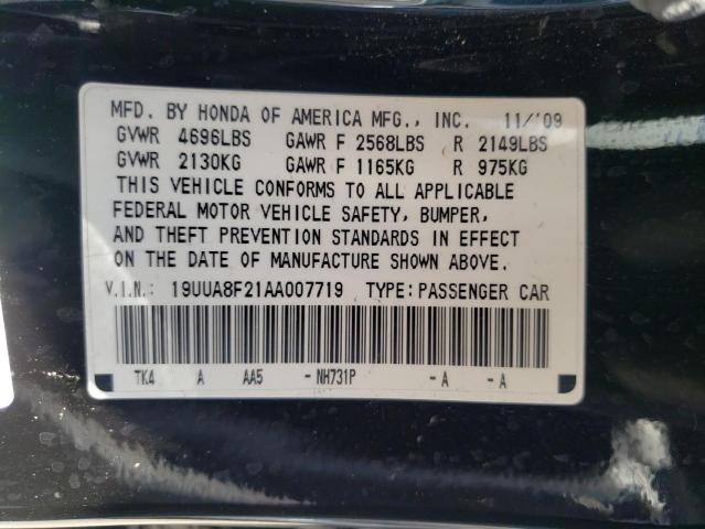 Photo 10 from auction – 2010 ACURA TL with VIN 19UUA8F21AA007719