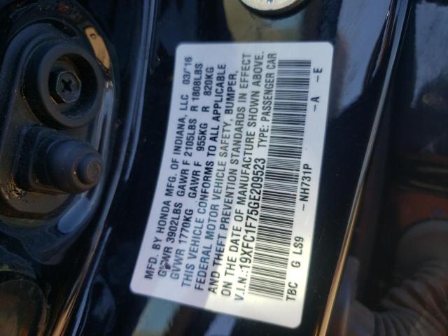 Photo 10 from auction – 2016 HONDA CIVIC EXL with VIN 19XFC1F75GE209523