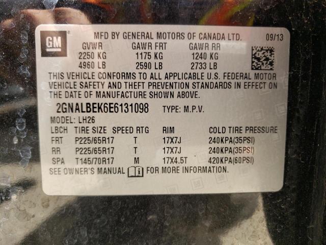 Photo 10 from auction – 2014 CHEVROLET EQUINOX LT with VIN 2GNALBEK6E6131098