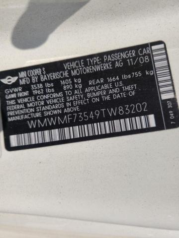 Photo 10 from auction – 2009 MINI COOPER S with VIN WMWMF73549TW83202