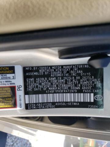 Photo 10 from auction – 2015 TOYOTA CAMRY LE with VIN 4T4BF1FK9FR472979