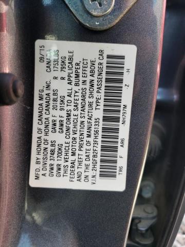 Photo 10 from auction – 2015 HONDA CIVIC SE with VIN 2HGFB2F73FH561335