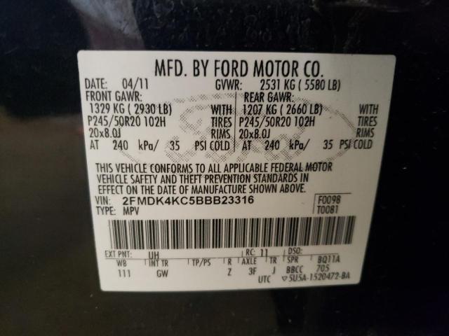 Photo 10 from auction – 2011 FORD EDGE LIMIT with VIN 2FMDK4KC5BBB23316