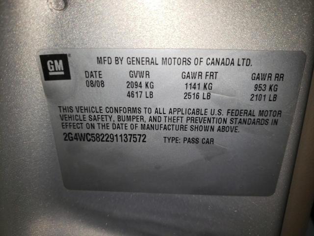 Photo 10 from auction – 2009 BUICK LACROSSE C with VIN 2G4WC582291137572