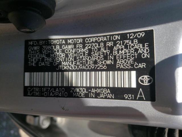 Photo 10 from auction – 2010 TOYOTA PRIUS with VIN JTDKN3DU9A0097256