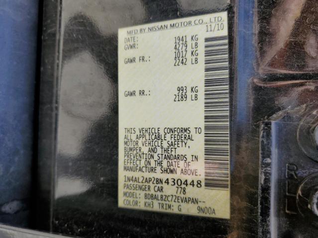 Photo 10 from auction – 2011 NISSAN ALTIMA BAS with VIN 1N4AL2AP2BN430448