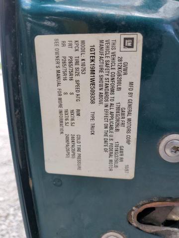 Photo 10 from auction – 1998 GMC SIERRA K15 with VIN 1GTEK19M1WE509358