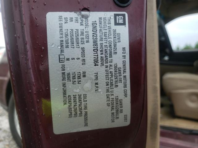 Photo 10 from auction – 2007 CHEVROLET UPLANDER L with VIN 1GNDV23W87D177064