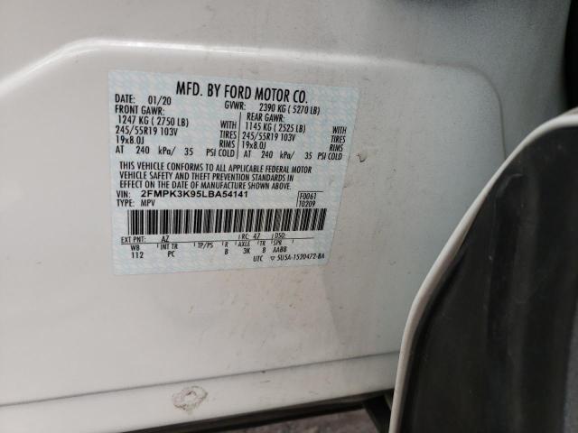 Photo 10 from auction – 2020 FORD EDGE TITAN with VIN 2FMPK3K95LBA54141
