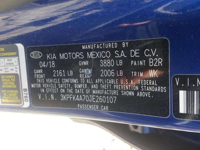 Photo 10 from auction – 2018 KIA FORTE LX with VIN 3KPFK4A70JE260107