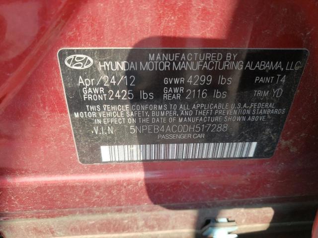 Photo 10 from auction – 2013 HYUNDAI SONATA GLS with VIN 5NPEB4AC0DH517288
