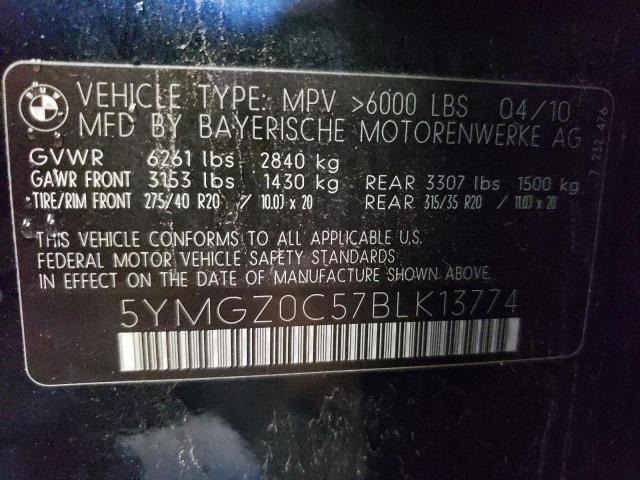 Photo 10 from auction – 2011 BMW X6 M with VIN 5YMGZ0C57BLK13774