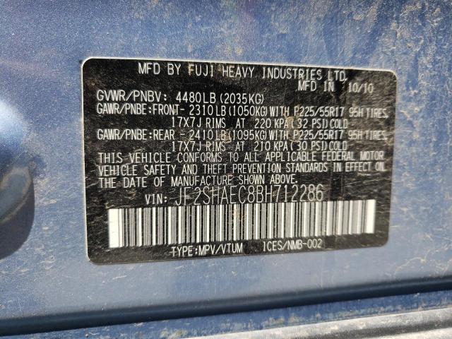Photo 10 from auction – 2011 SUBARU FORESTER L with VIN JF2SHAEC8BH712286