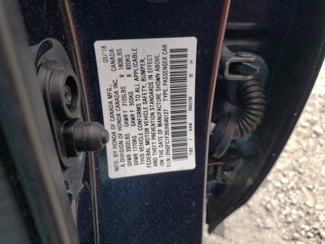 Photo 10 from auction – 2018 HONDA CIVIC EX with VIN 2HGFC1F39JH646127
