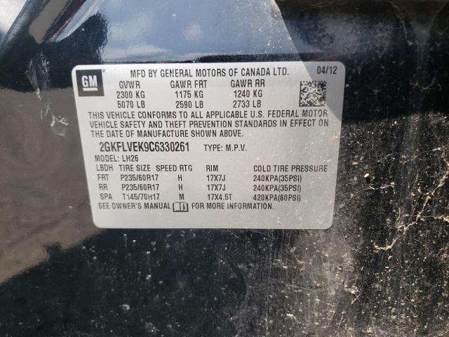 Photo 10 from auction – 2012 GMC TERRAIN SL with VIN 2GKFLVEK9C6330261