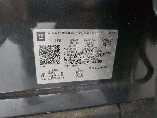 Photo 10 from auction – 2018 CHEVROLET EQUINOX PR with VIN 3GNAXVEV2JS633196