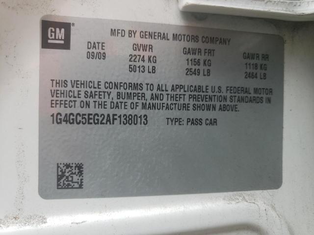 Photo 10 from auction – 2010 BUICK LACROSSE C with VIN 1G4GC5EG2AF138013