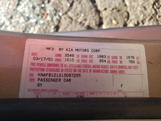 Photo 10 from auction – 2001 KIA SEPHIA BAS with VIN KNAFB121215087255