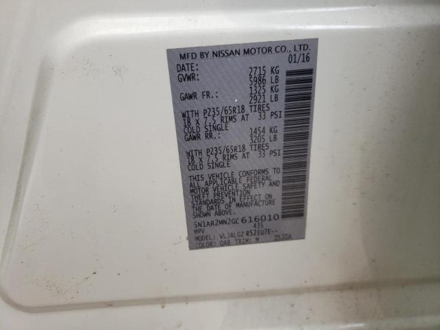 Photo 10 from auction – 2016 NISSAN PATHFINDER with VIN 5N1AR2MN2GC616010