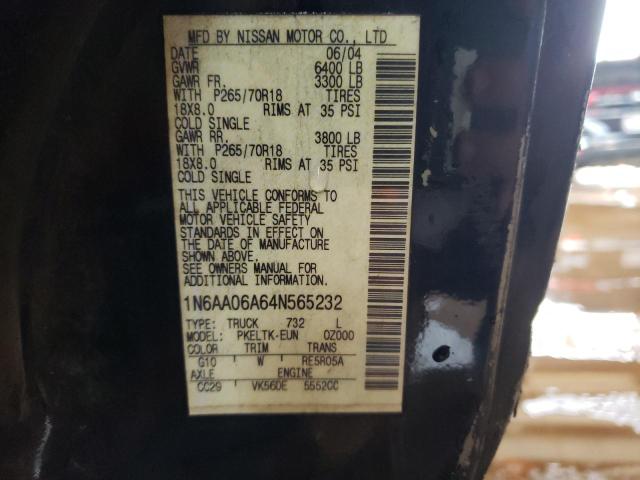 Photo 10 from auction – 2004 NISSAN TITAN XE with VIN 1N6AA06A64N565232