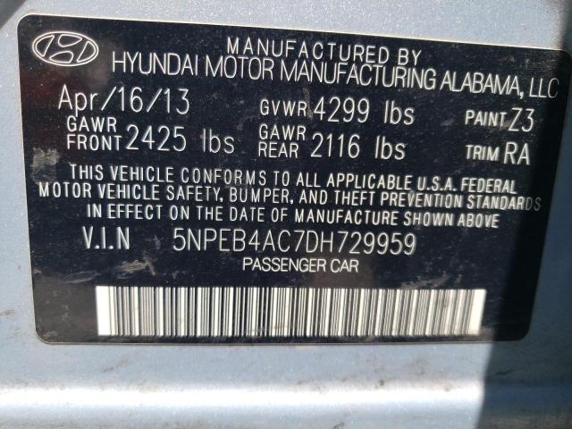 Photo 10 from auction – 2013 HYUNDAI SONATA GLS with VIN 5NPEB4AC7DH729959