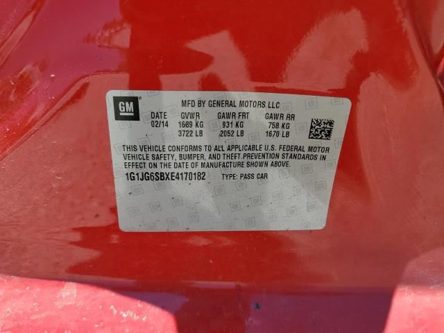 Photo 10 from auction – 2014 CHEVROLET SONIC RS with VIN 1G1JG6SBXE4170182