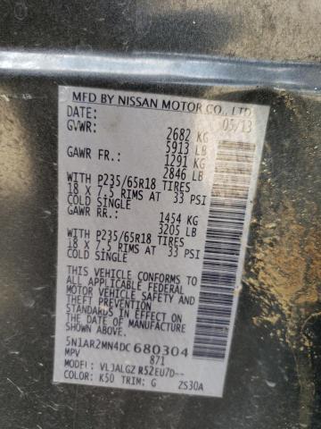 Photo 10 from auction – 2013 NISSAN PATHFINDER with VIN 5N1AR2MN4DC680304