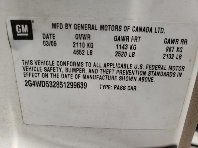 Photo 10 from auction – 2005 BUICK LACROSSE C with VIN 2G4WD532851299639