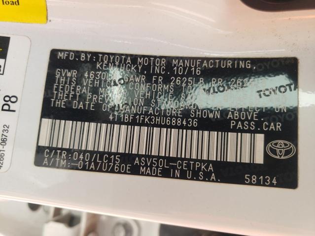 Photo 10 from auction – 2017 TOYOTA CAMRY LE with VIN 4T1BF1FK3HU688436