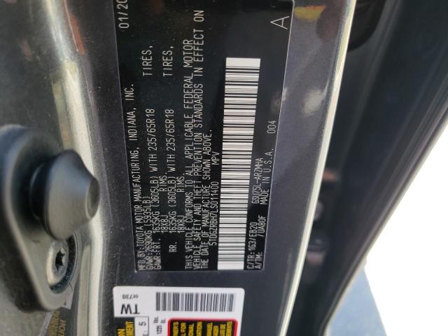 Photo 10 from auction – 2020 TOYOTA HIGHLANDER with VIN 5TDGZRBH7LS011400