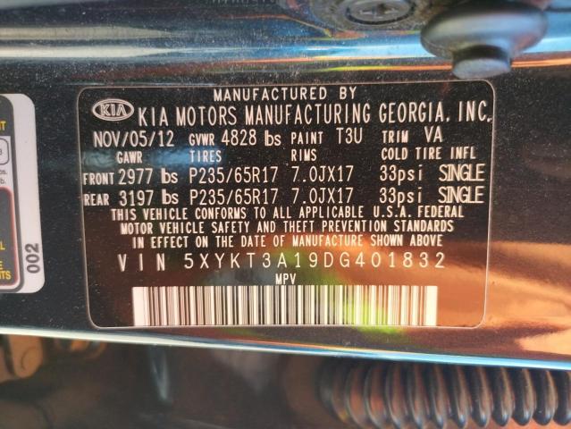 Photo 10 from auction – 2013 KIA SORENTO LX with VIN 5XYKT3A19DG401832