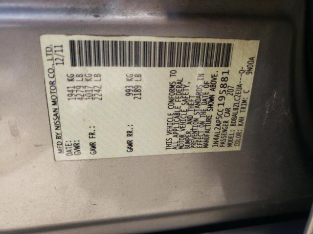 Photo 10 from auction – 2012 NISSAN ALTIMA BAS with VIN 1N4AL2AP5CC195881